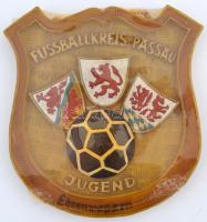 Futball relikvia:Fussballkreis Passau, Jugend, emlék, falra akasztható, 23x21cm