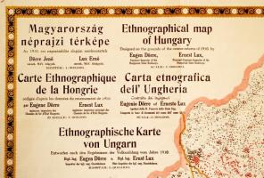 cca 1920 "Emlékezzetek és emlékeztessetek!-Trianon", Magyarország néprajzi térképe az 1910...