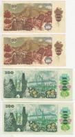 Csehszlovákia 1986. 10K (2x) sorszámkövetők + 1989. 100K (2x) közeli sorszám T:I-,II,II-
Czechoslov...