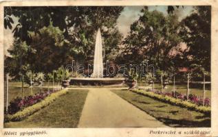 Hévíz-gyógyfürdő, Parkrészlet a szökőkúttal (Rb)