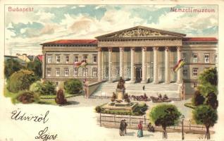 1897 Budapest VIII. Nemzeti múzeum, Kunstanstalt Kosmos S IX. litho