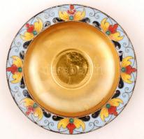 Zománcozott, gazdagon díszített filigrán, aranyozott ezüst (Ag.) szovjet egyszemélyes készlet: csész...