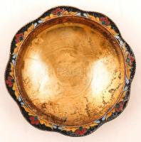 Zománcozott, gazdagon díszített filigrán, aranyozott ezüst (Ag.) szovjet egyszemélyes készlet: csész...