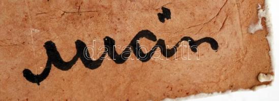 Kulcsot formázó Iparművészeti Vállalatos kerámia falikép, jelzett, 10×20 cm