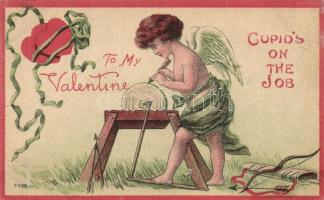 To my Valentine, Cupids on the job; greeting card