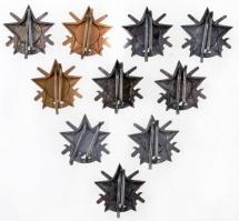 ~1960-1970. "Katonai Tízpróba (KTP)" arany (2x) és ezüst fokozata (8x), zománcozott jelvén...