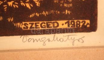 Varga Mátyás (1910-2002)Szeged, városháza. Linómetszet, jelzett. Keretben 50x65 cm