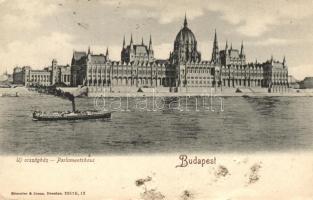 Budapest V. az új Országház, gőzhajó (kis szakadás / small tear)