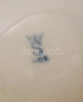 Sitzendorf porcelán fiú virággal, kézzel festett, jelzett, hibátlan, m: 15 cm