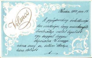 Vilmos névnapi üdvözlőlap / Vilmos Name Day greeting card Emb.