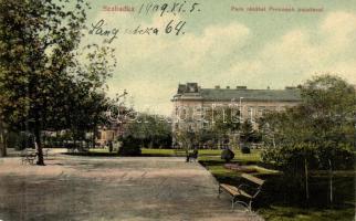 Szabadka, Subotica; park részlet a Prokesch palotával / park, palace