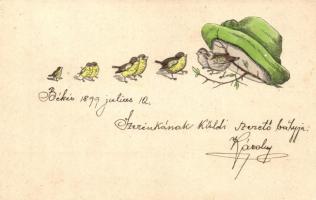 1899 Birds, hat, Emb.