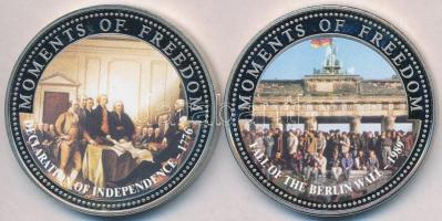 Libéria 2001. 10$ "Szabadság pillanatai- A Berlini Fal lebontása 1989." multicolor + 2001. 10$ "Szabadság pillanatai - Függetlenségi Nyilatkozat 1776." multicolor T:PP ujjlenyomatos Liberia 2001. 10 Dollars "Moments of Freedom - Fall of the Berlin Wall 1989." multicolor + 2001. 10 Dollars "Moments of Freedom - Declaration of Independence 1776." multicolor C:PP fingerprints