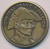Amerikai Egyesült Államok DN Francis Marion tábornok / A mocsári róka Br emlékérem tokban (38mm) T:1-,2 USA ND General Francis Marion / The swamp fox Br commemorative medal in case (38mm) C:AU,XF