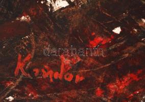 Kondor jelzéssel: Fejek . Olaj, karton, 60×50 cm