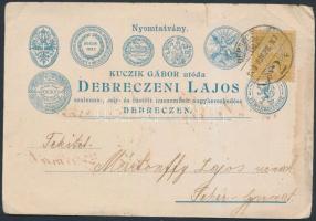 1900 Debrecen, Debreceni Lajos szalonna és füstölt hús kereskedése árjegyzék és reklám levelezőlap