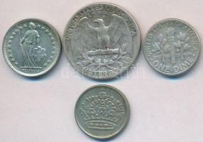 Vegyes: Amerikai Egyesült Államok 1950. 1/4$ Ag "Washington" + 1960D 1D Ag "Roosevelt...
