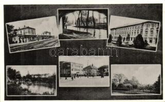 Érsekújvár, Nove Zamky, Mozaik vasútállomással / multi-view with railway station