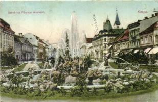 Kassa, Fő utca, szökőkút / main street, fountain