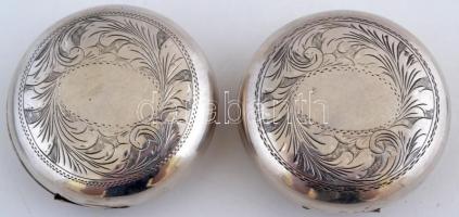 Ezüstszelencék, Ag., 85,2gr., jelzés nélkül, 2db, d:6cm/ Silver boxes, Ag, 85,2gr without signaling,...