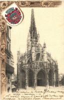 Rouen, Saint Maclou cathedral, coat of arms, litho (EK)