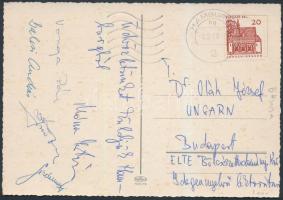 1966 A magyar öttusa válogatott tagjai által hazaküldött lap Hamburgból