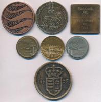 7db-os vegyes zseton, emlékérem tétel, 1705. XX Poltura "II. Rákóczi Ferenc" öntvény másol...