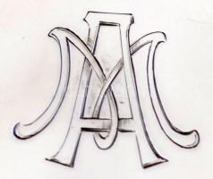 Ezüst tálca, monogramos, jelzett, Ag., 366gr., 2db, 18x18cm/ Silver trays, monogrammed, signed, Ag.,...