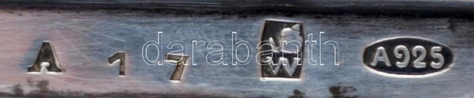 Ezüst tálca, monogramos, jelzett, Ag., 366gr., 2db, 18x18cm/ Silver trays, monogrammed, signed, Ag.,...