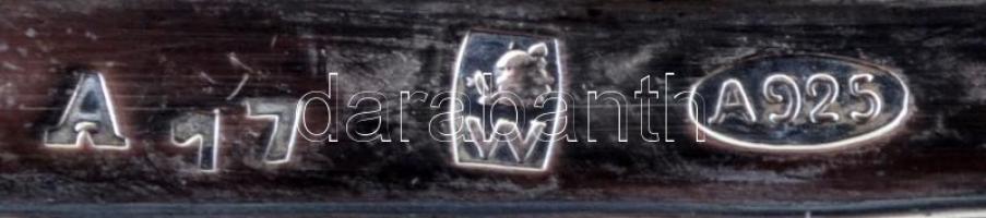 Ezüst tálca, monogramos, jelzett, Ag., 366gr., 2db, 18x18cm/ Silver trays, monogrammed, signed, Ag.,...