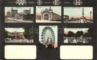 Vienna, Wien; Nordbahnhof, Rotunde, Riesenrad, Prater Einfahrt / railway station, ferris wheel, Art Nouveau