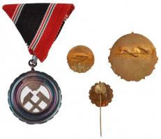 ~1960. "Nehézipar Kiváló Dolgozója" zománcozott, aranyozott fém kitüntetés miniatűrrel, ad...