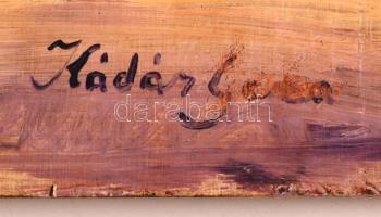 Kádár jelzéssel: Sárga templom. Olaj, falemez, sérült, 50×59 cm