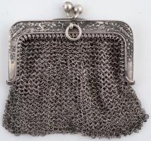 Ezüst erszény, jelzett, Ag., 46,8gr, 6,5x6cm/Silver purse, marked, Ag. 46,8gr, 6,5x6cm