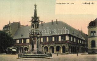 Halberstadt, Dompropstei ren. 1903 / cathedral, statue