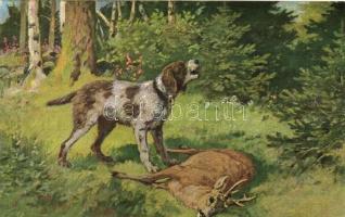 20 db RÉGI kutya motívumú képeslap, 2 db vadászkutyás lappal / 20 old motive postcards, dogs, with 2...