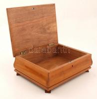 Intarziás fa doboz, kulcs nélkül, 26×19 cm