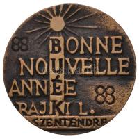 Rajki László (1939-) 1997. "Bonne Nouvelle Année (Boldog új évet) Szentendre" kétoldalas B...