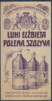 cca 1910 Szolyva gyógyvíz reklámos számolócédula
