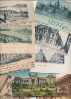 Budapest, 65 db régi városképes képeslap, több 1900 előtti lappal, néhány lapból másodpéldányokkal, vegyes minőség
