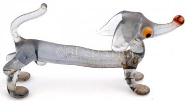 3 db üvegkutya, hibátlanok, 9x5, 11x6 és 7x7 cm