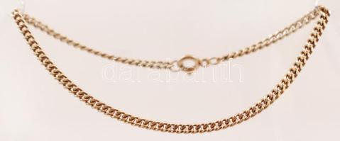 Aranyozott ezüst pancer karlánc, jelzett, Ag.,3,1gr, 19cm/ Gold-plated silver flat link bracelet, marked, Ag. 3,1gr, 19cm