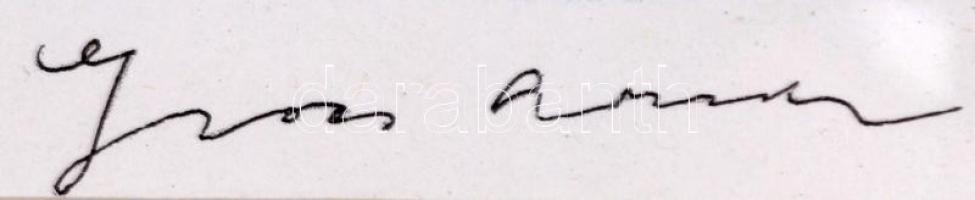 Gross Arnold: Művészek kertje, nyomat, keretben, 28×35 cm