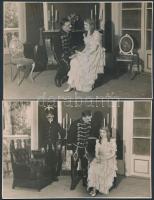 cca 1890-1910 4 db érdekes fotó, színi jelenettel
