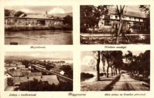 Nagymaros, Hajóállomás, Kékduna vendéglő, Béla sétány az Erzsébet pihenővel (EB)