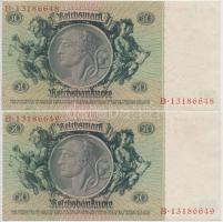 Német 3. Birodalom 1933. 50M (2x) sorszámkövetők T:I-
German Third Reich 1933. 50 Mark (2x) sequent...