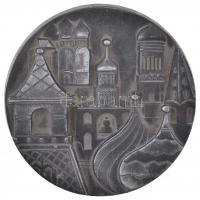 Szovjetunió DN &quot;Moszkva Kreml&quot; kétoldalas fém plakett (93mm) T:2 Soviet Union ND &quot;Moscow Kremlin&quot; two-sided metal plaque (93mm) C:XF