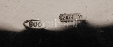 Ezüst olasz tálka, jelzett, Ag., 43,7gr, d:10cm /Silver bowls, marked, Ag, 43,7gr, d. 10cm