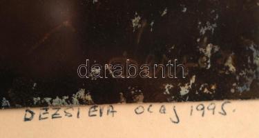 Dézsi Éva (1929-): Rozsomák. Olaj, papír, jelzett, üvegezett keretben, 14×14 cm