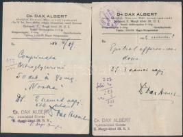 1931 dr. Dax Albert főorvos, MÁV orvosi tanácsadó által kiadott receptek 4 db